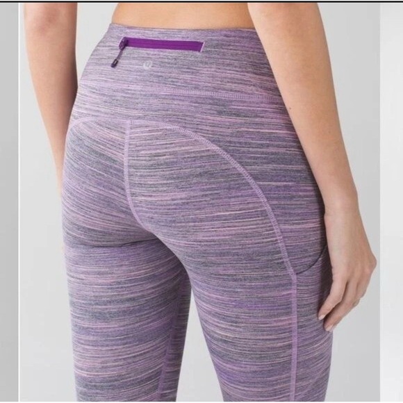 Lululemon Speed Tight IV Space Dye Camo Tender Violet Black Grape Size 4 - Picture 3 of 4